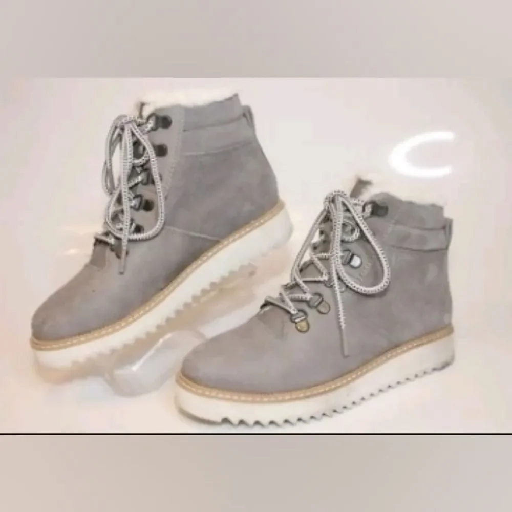 NEW TOMS Mojave Nubuck Lace Up Waterproof Women's Lace-Up Gray Ankle Boots 6